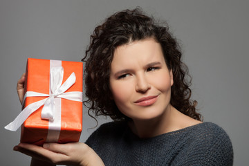 Attractive young woman is celebrating her birthday