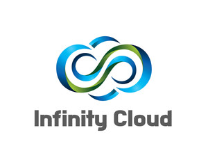 Infinity cloud logo design vector. Cloud logo template. 3D cloud