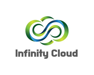 Infinity cloud logo design vector. Cloud logo template. 3D cloud