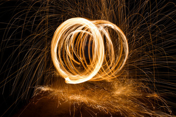 Burning steel wool