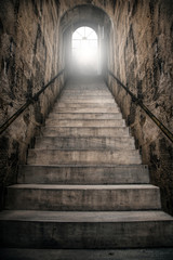 Fototapeta na wymiar Mysteriöser Treppenaufgang