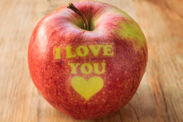 I love you apple, Valentines apple