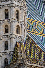 Tiled roof detail of the Stephansdom (Saint Stephen's Cathedral)