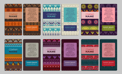 Collection of colorful ornamental business card. It can be used for business cards, invitations, flyers, banners, greeting cards.