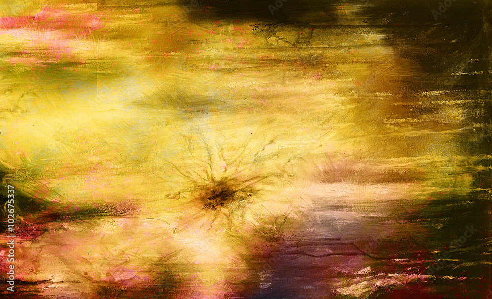 Poster color abstract background and yellow with ocre color.