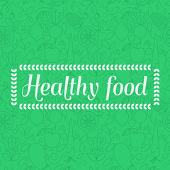 Healthy food - seamless pattern background with fruit linear icons