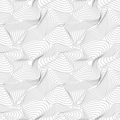 Seamless ripple pattern. Stylish curved lines background. Trendy cell structure vector texture. - 102678356