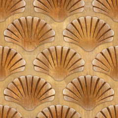 Imaginary decorative seashells - Interior Design wallpaper - seamless background