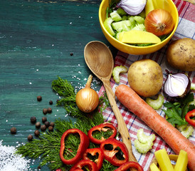  ingredients for the soup background