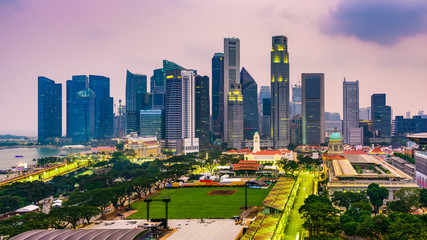 Naklejka premium Singapore Financial District