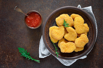 Chicken nuggets in a plate