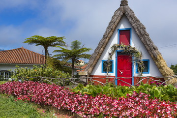 Fototapeta na wymiar Traditional rural house in Santana Madeira, Portugal.