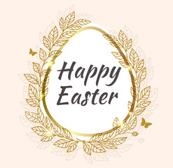 Obraz premium Easter background with leaves