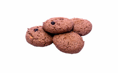 Chocolate cereal bar on a white background with clipping path