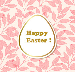 Easter background with pink leaves