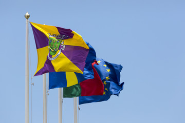  A collection of flags on the Funchal