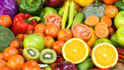 Fototapeta na wymiar Fruits and vegetables for healthy