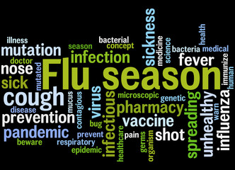 Flu season, word cloud concept 9