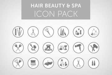 Hair beauty and spa icon set vol.1