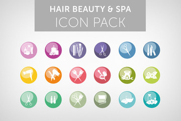 Hair beauty and spa icon set vol.4