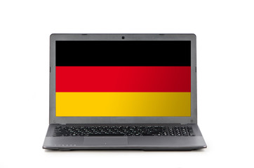 Laptop and flag of Germany