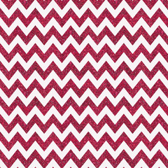 Pattern with red glitter textured chevron on white background.