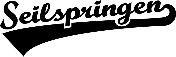 Rope skipping word retro german