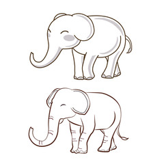 2 elephant cartoon