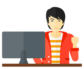 Cheerful successful man.