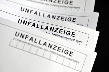 Unfallanzeige, Betriebsunfall, Formular, Arbeitssicherheit, Arbeitsschutz, Sicherheit, Gesundheit,...