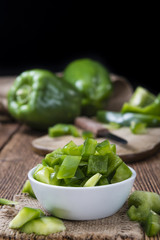 Sliced green Peppers