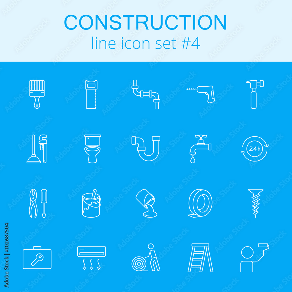 Poster construction icon set.