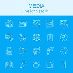 Fototapeta premium Media icon set.