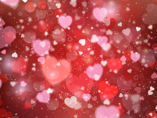 Heart blurred lights on colorfull background, Hearts texture bac