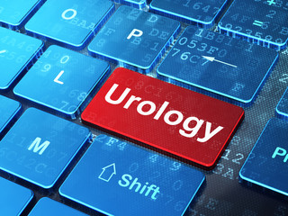 Fototapeta premium Medicine concept: Urology on computer keyboard background