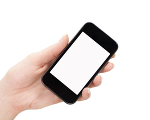 mobile phone in female hand