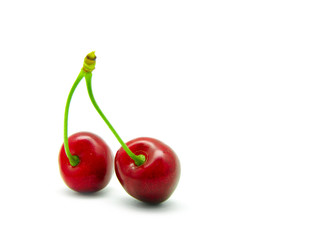 Sweet cherry isolated on white