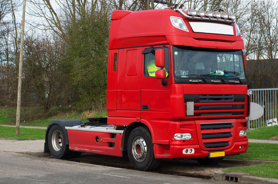 Red haulage truck