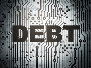 Finance concept: circuit board with Debt