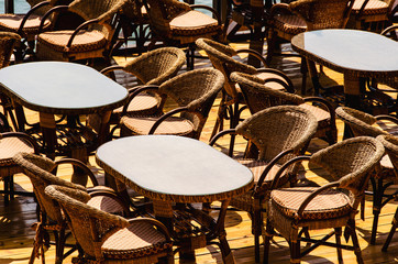 Fototapeta na wymiar Tables and chairs