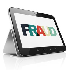 Security concept: Tablet Computer with Fraud on  display