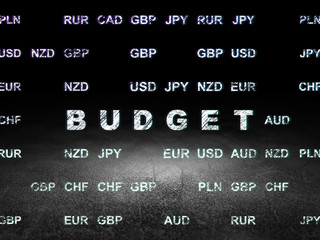 Currency concept: Budget in grunge dark room