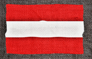 Austrian flag printed on fabric