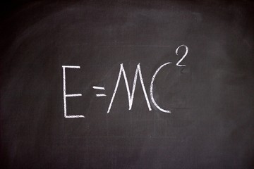 Obraz premium Einstein equation on a blackboard