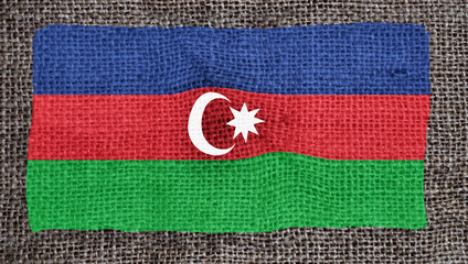 Azaerbaijanian flag printed on fabric
