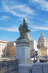 Obraz premium Sculpture in the Piazza Venezia Rome