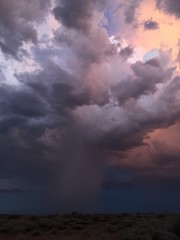 Fototapeta na wymiar Colorful Sunset Rain Storm