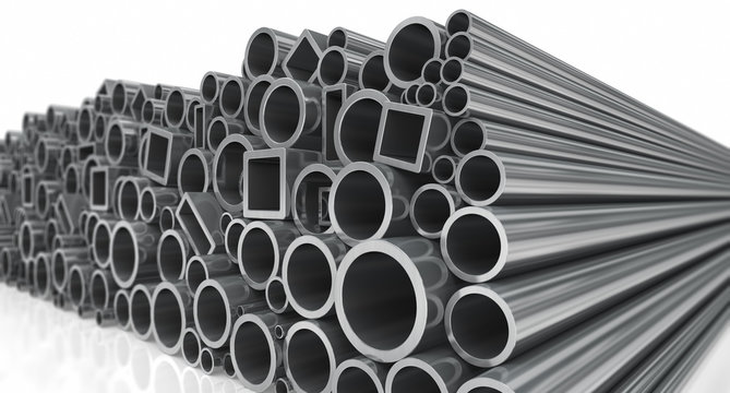 Stack of steel pipes