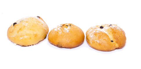 buns on white background
