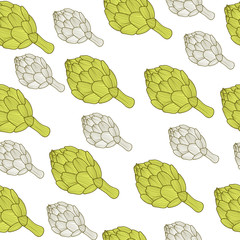 Seamless pattern with artichokes. 